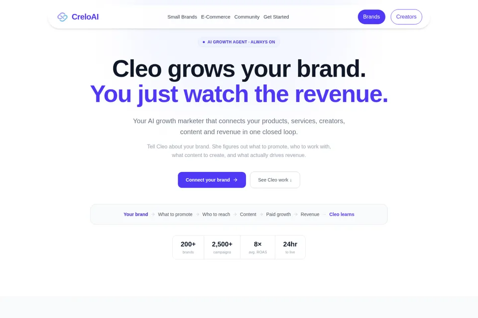 Aperçu de la landing page