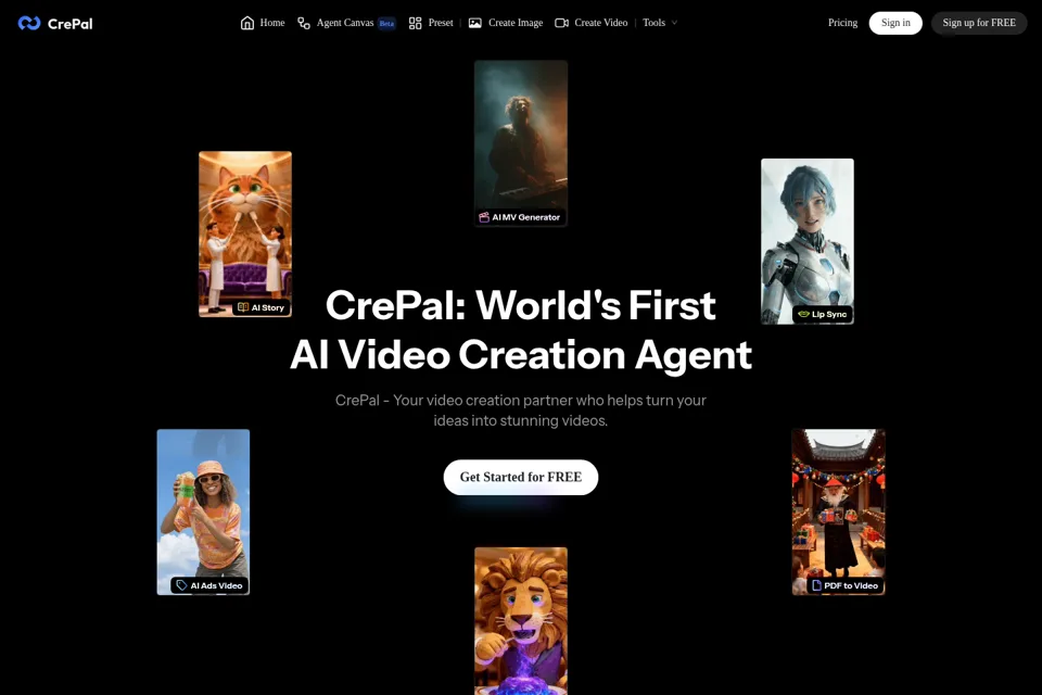 Aperçu de la landing page