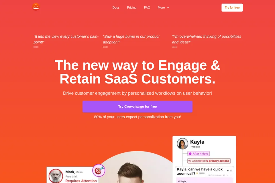 Aperçu de la landing page