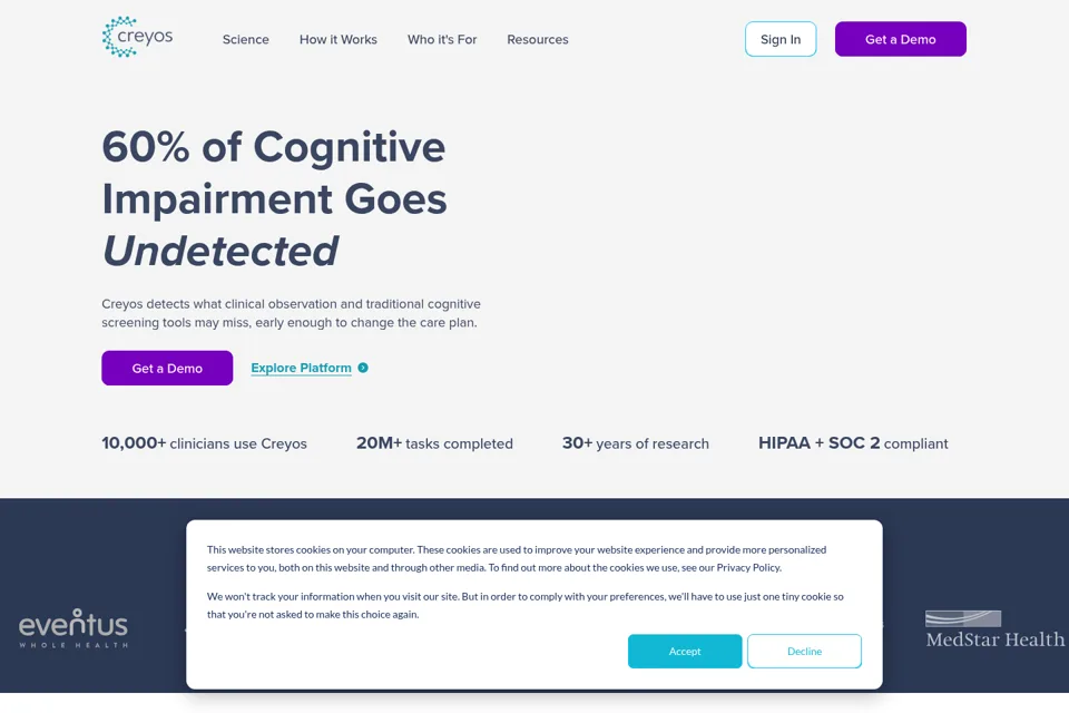 Aperçu de la landing page