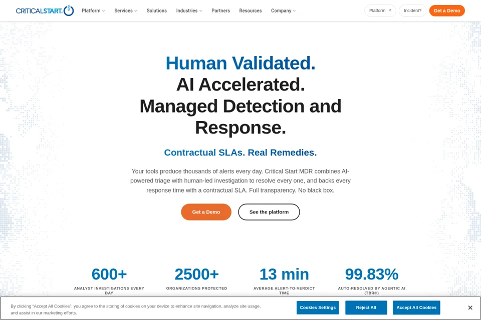 Aperçu de la landing page
