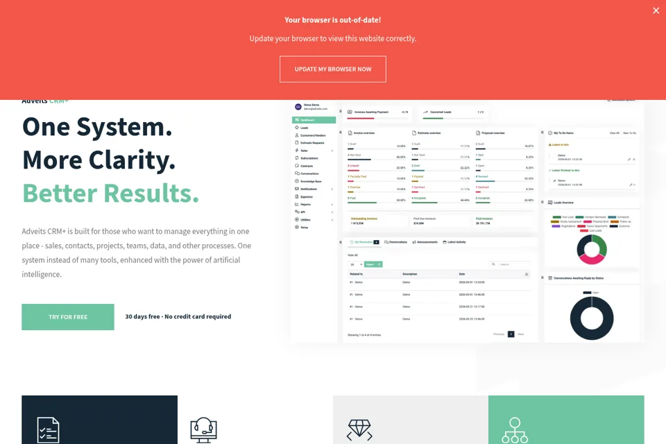 Aperçu de la landing page