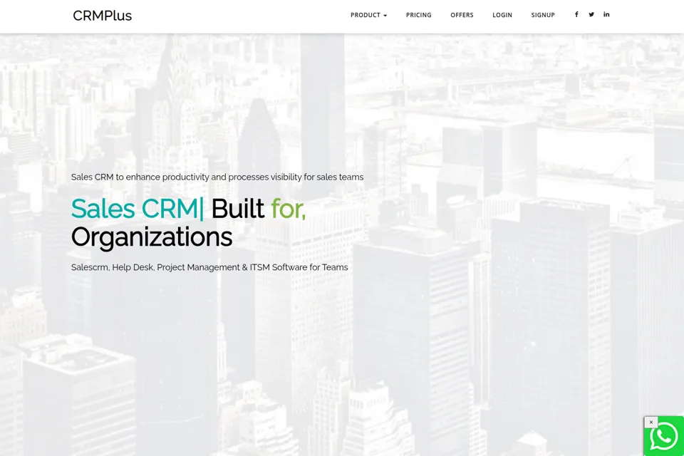 Aperçu de la landing page