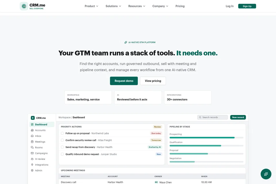 Aperçu de la landing page