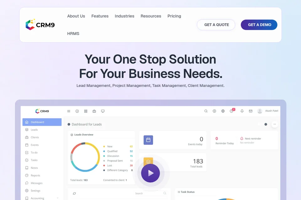 Aperçu de la landing page