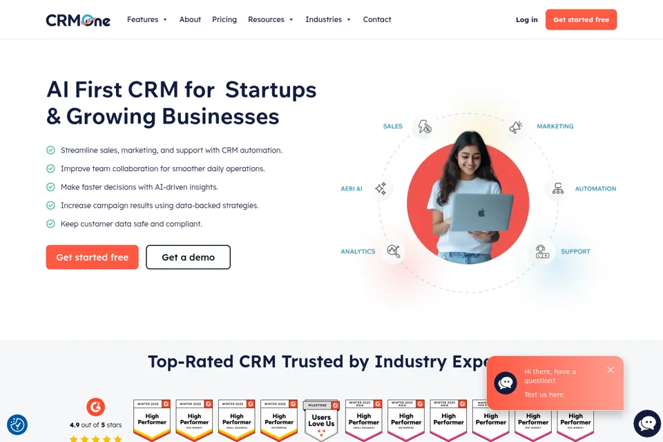 Aperçu de la landing page