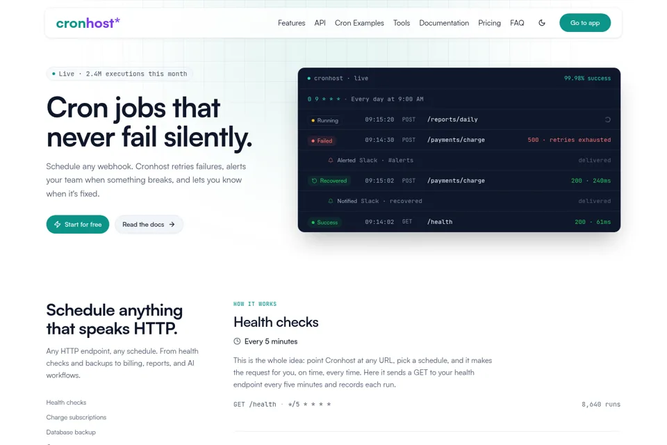 Aperçu de la landing page