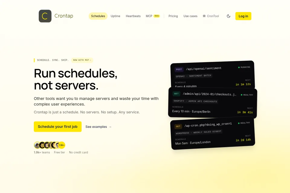 Aperçu de la landing page