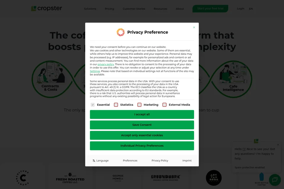Aperçu de la landing page