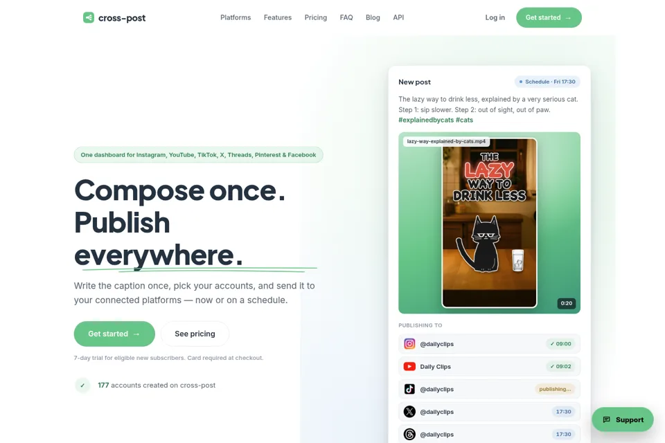 Aperçu de la landing page
