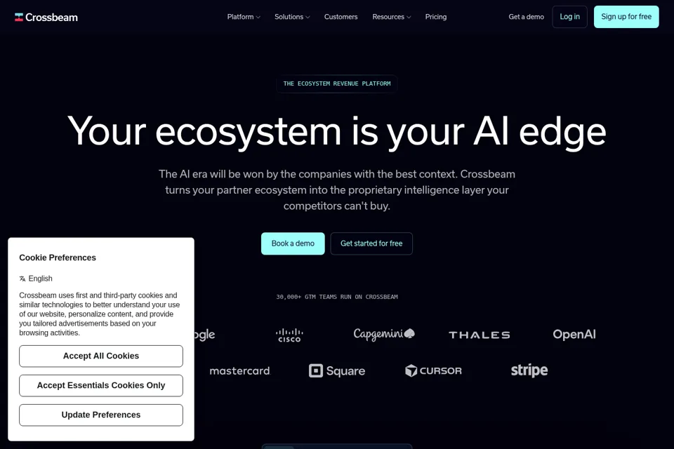 Aperçu de la landing page