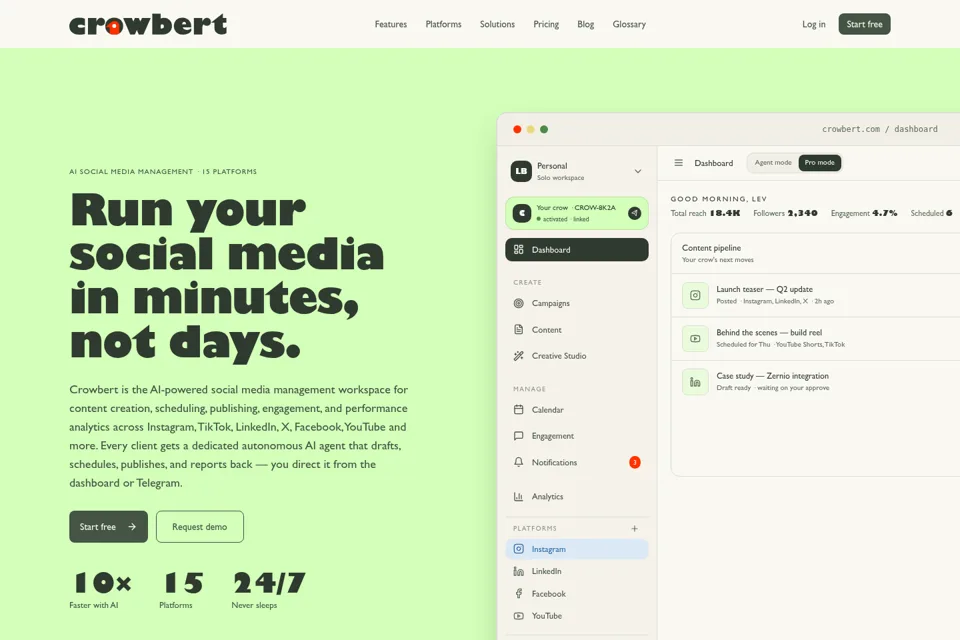 Landing page preview