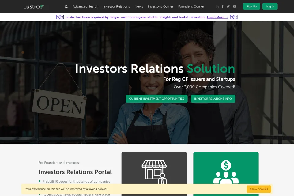 Aperçu de la landing page