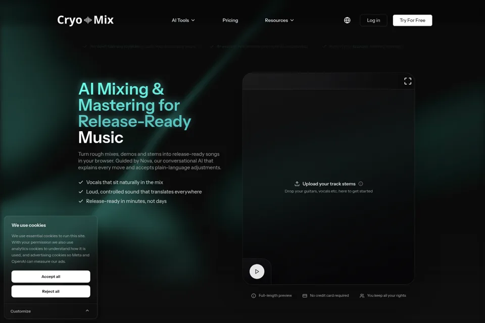 Aperçu de la landing page