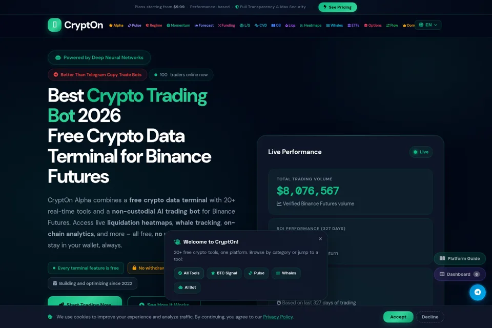 Aperçu de la landing page