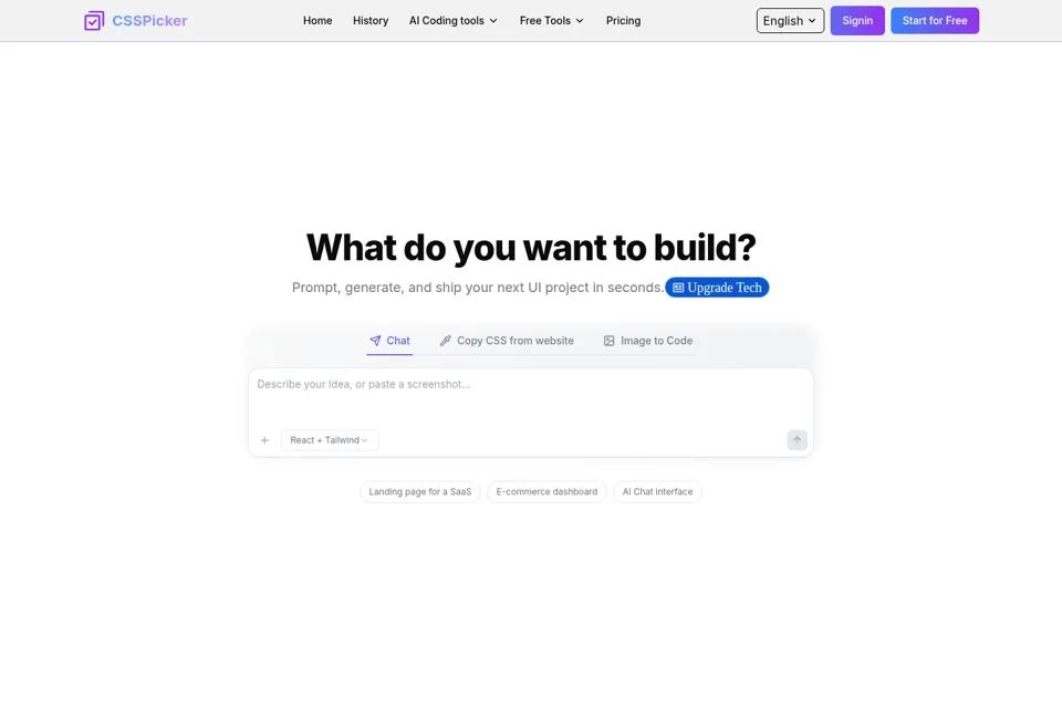 Aperçu de la landing page
