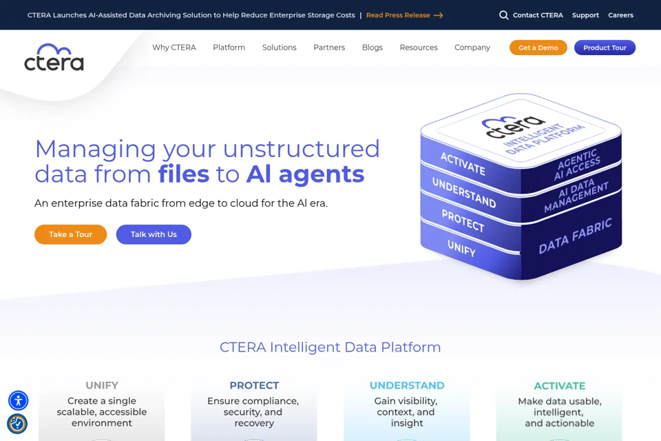Aperçu de la landing page