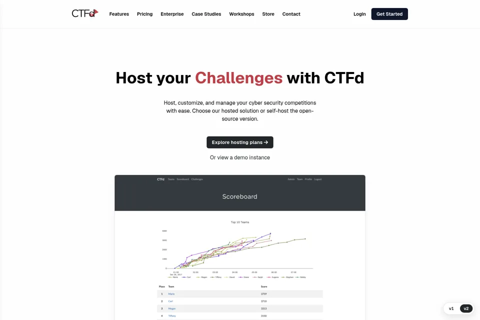 Aperçu de la landing page