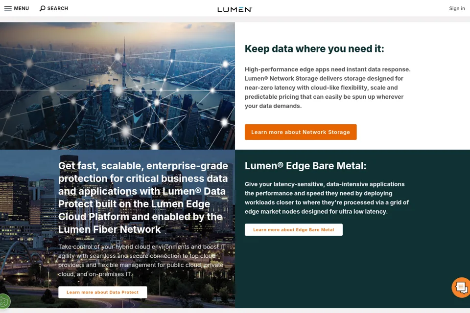 Aperçu de la landing page