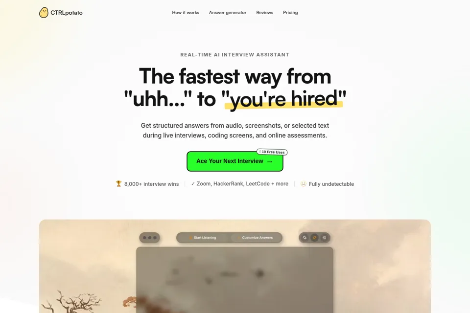 Landing page preview