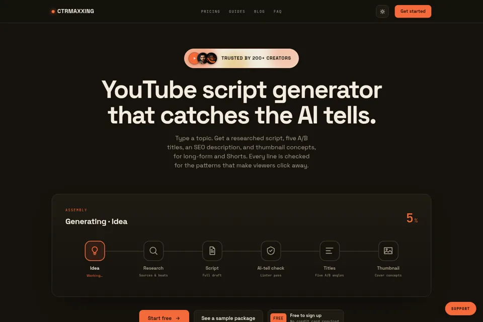 Landing page preview