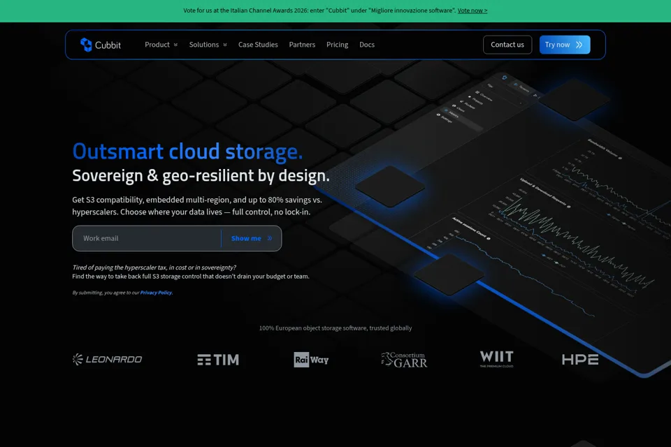 Aperçu de la landing page