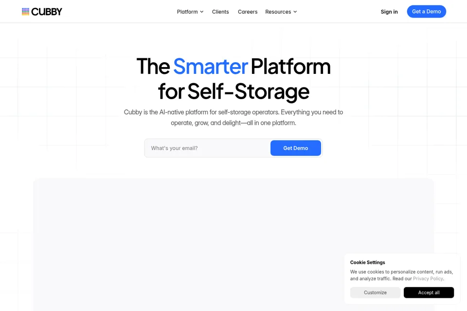 Aperçu de la landing page