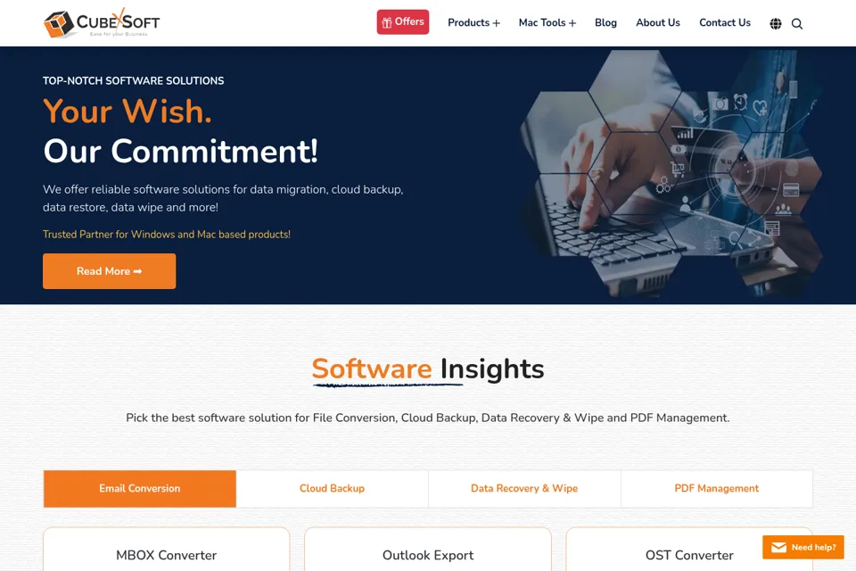 Aperçu de la landing page