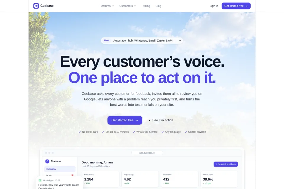 Landing page preview