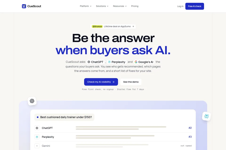 Aperçu de la landing page