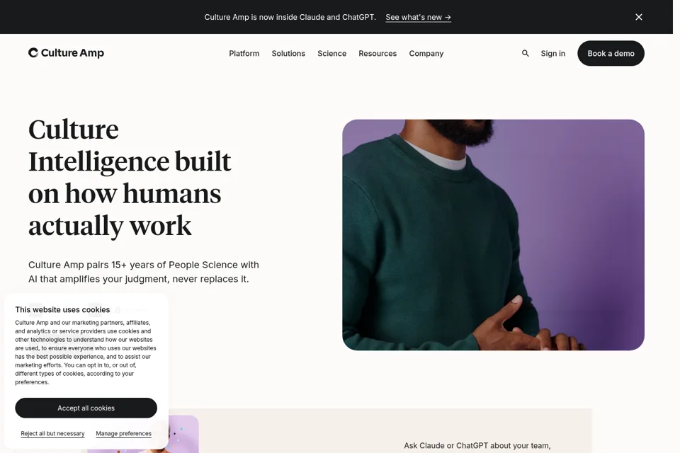 Aperçu de la landing page