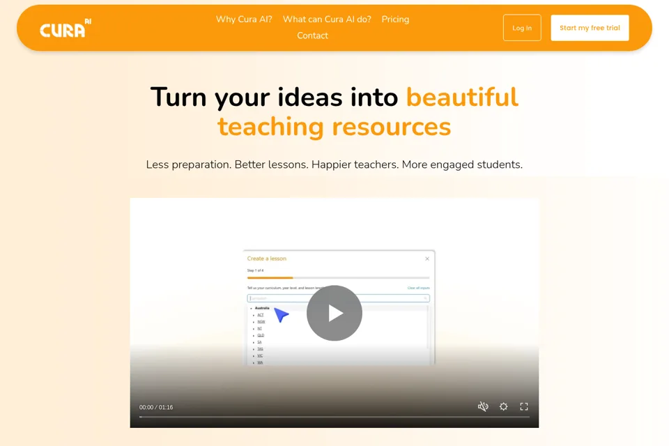 Aperçu de la landing page