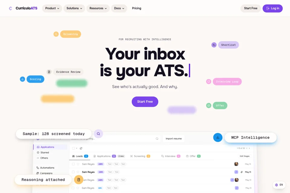 Aperçu de la landing page
