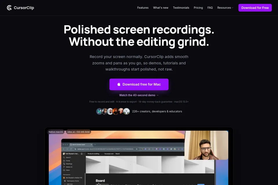Aperçu de la landing page