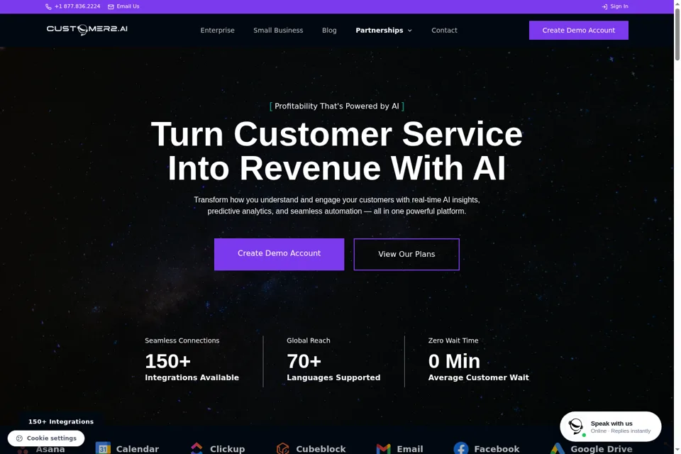 Aperçu de la landing page