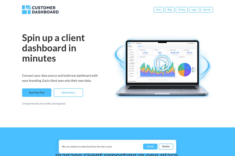 Aperçu de la landing page