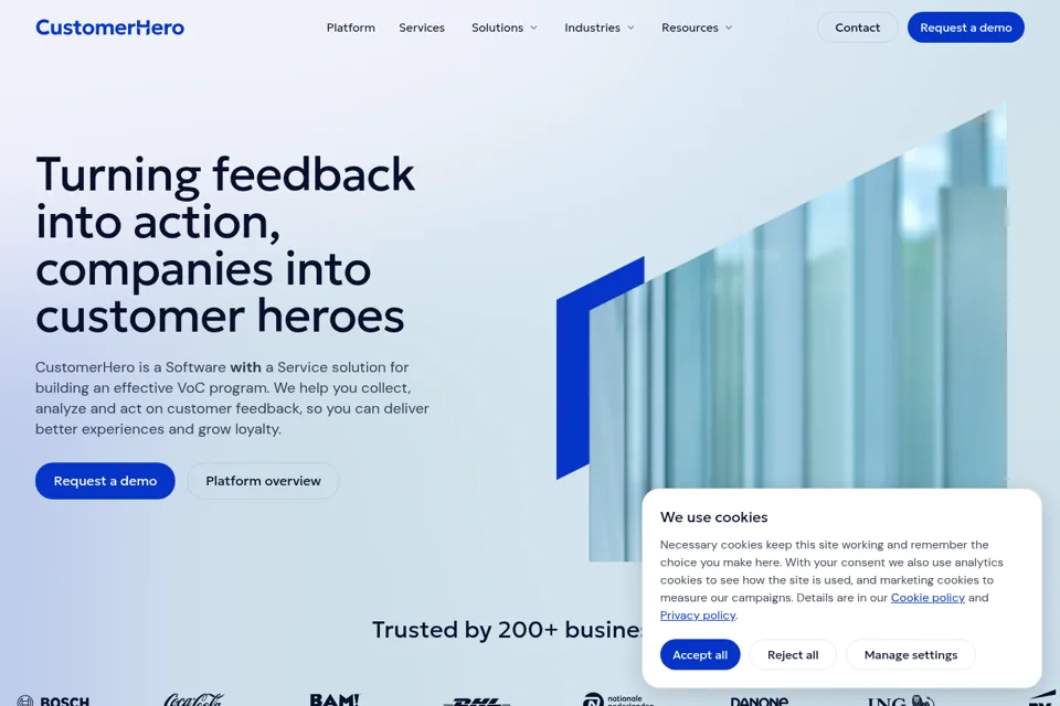 Aperçu de la landing page