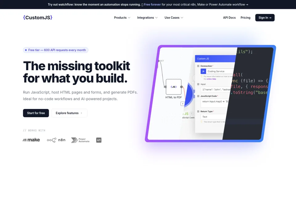 Landing page preview