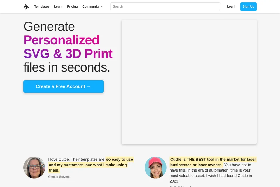 Landing page preview
