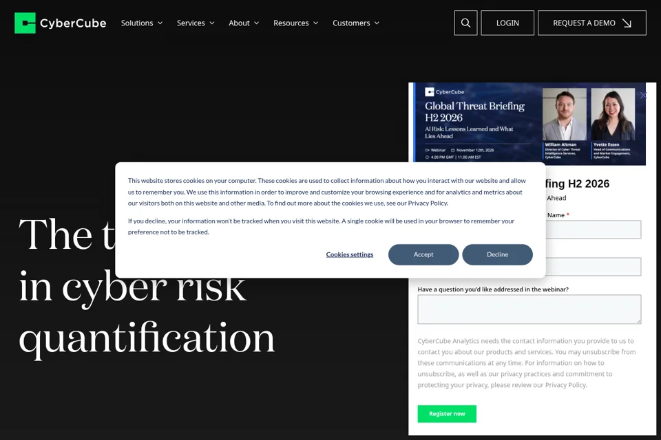 Aperçu de la landing page