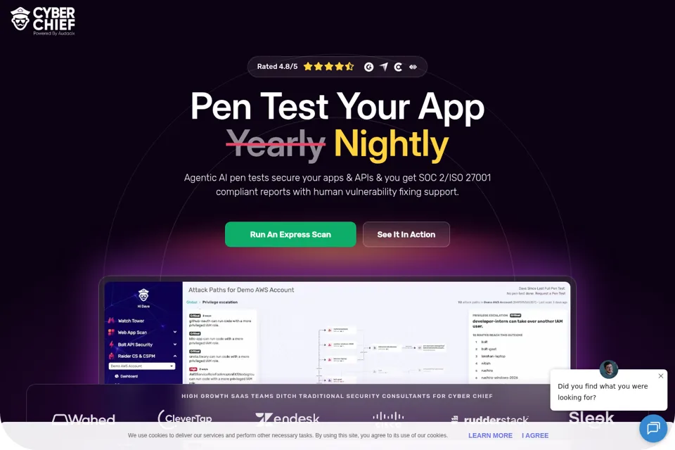 Aperçu de la landing page