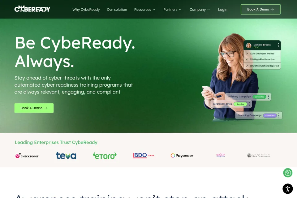 Aperçu de la landing page
