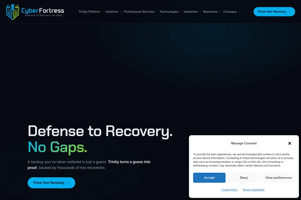 Aperçu de la landing page