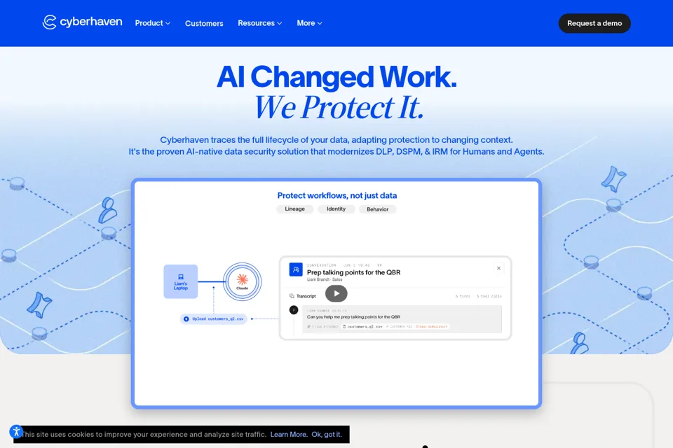 Aperçu de la landing page