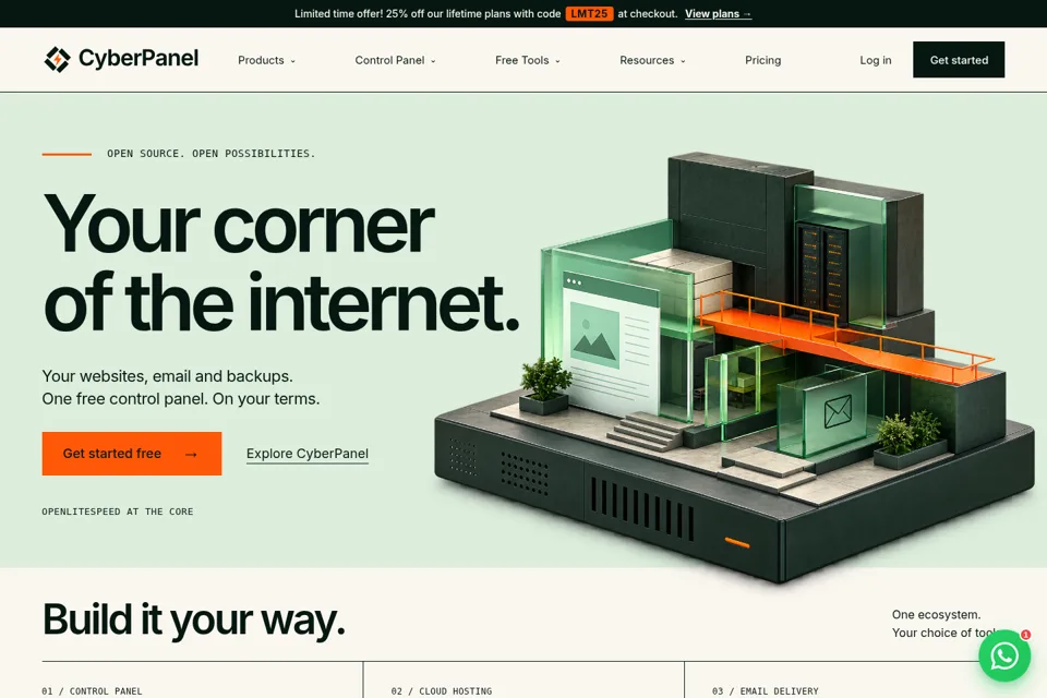 Aperçu de la landing page