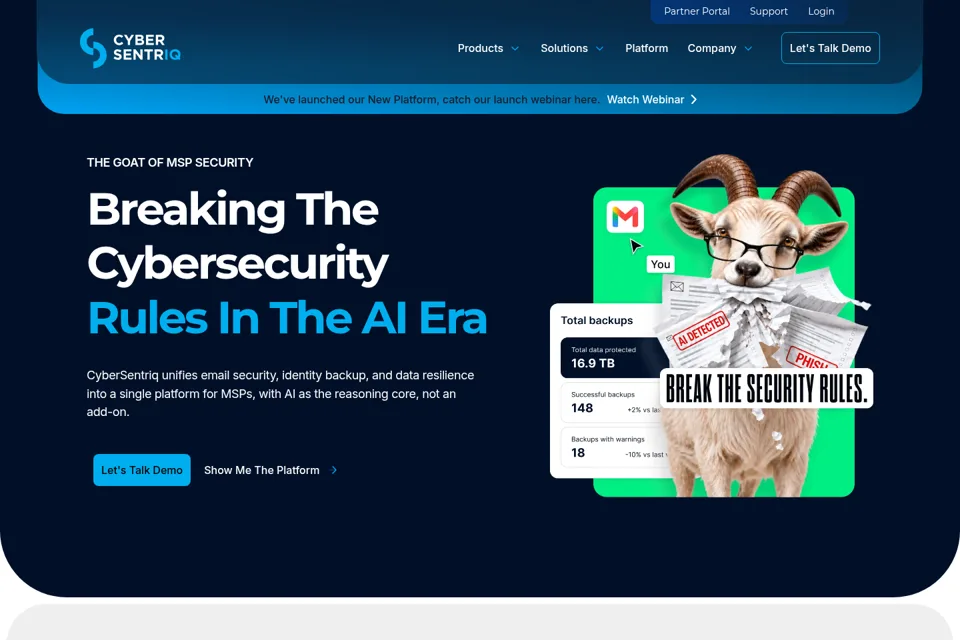 Aperçu de la landing page