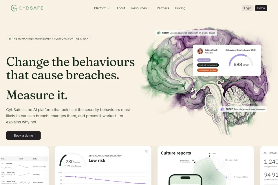 Aperçu de la landing page