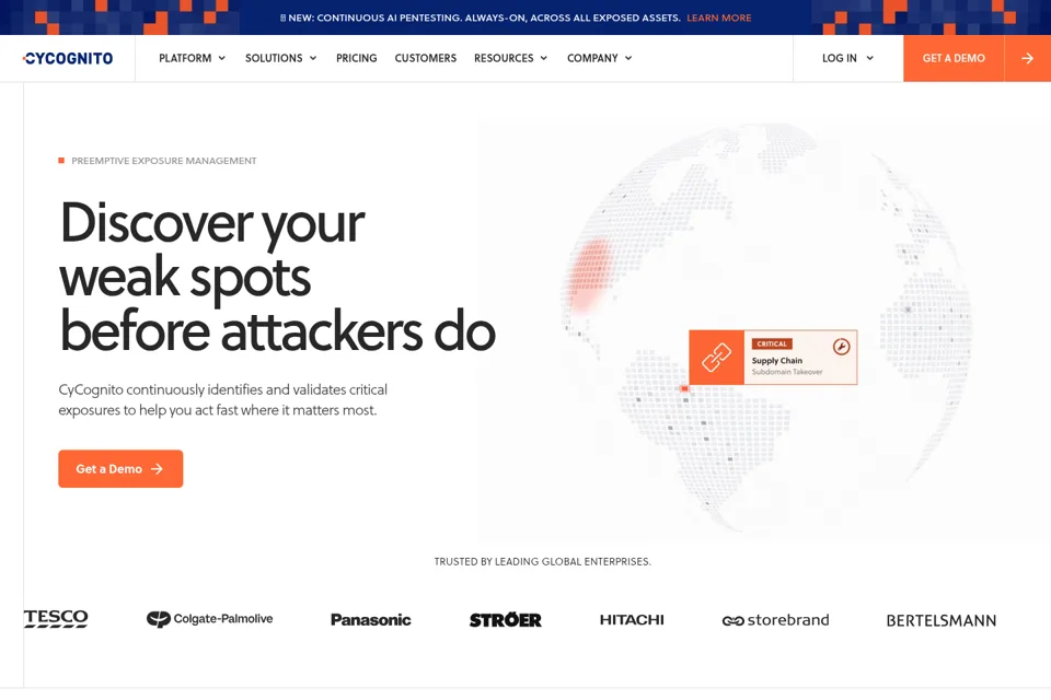 Aperçu de la landing page