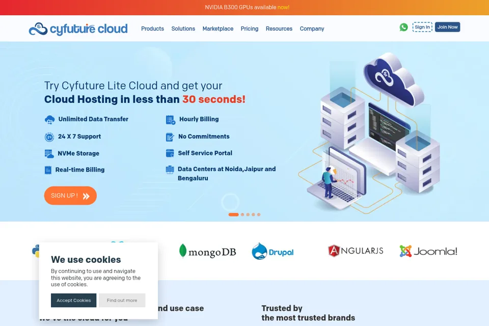 Aperçu de la landing page