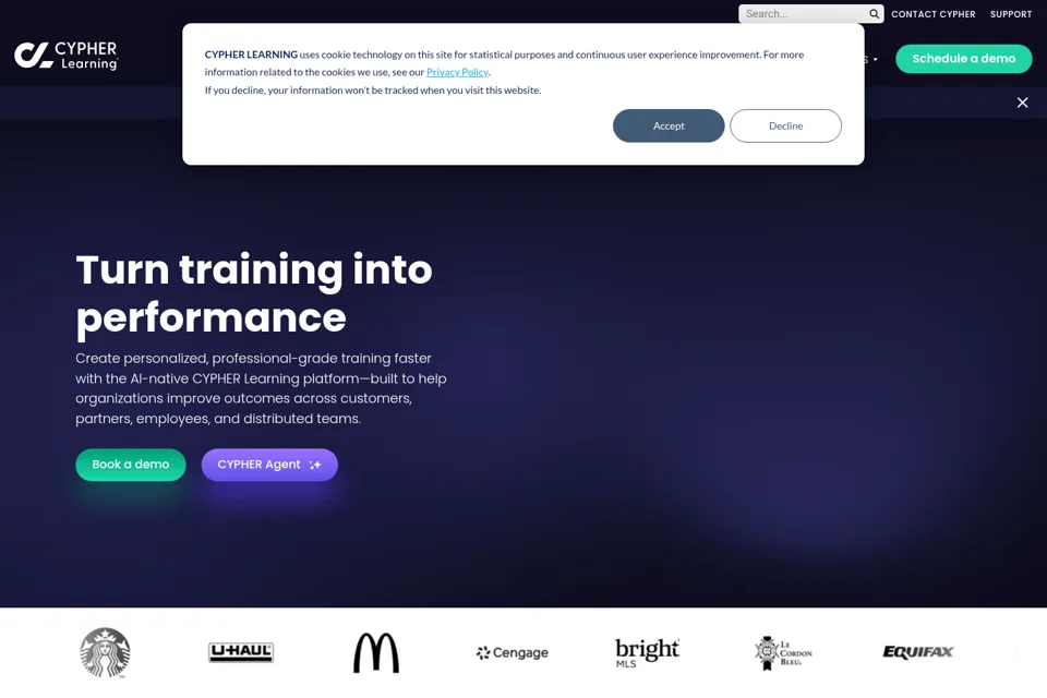 Aperçu de la landing page
